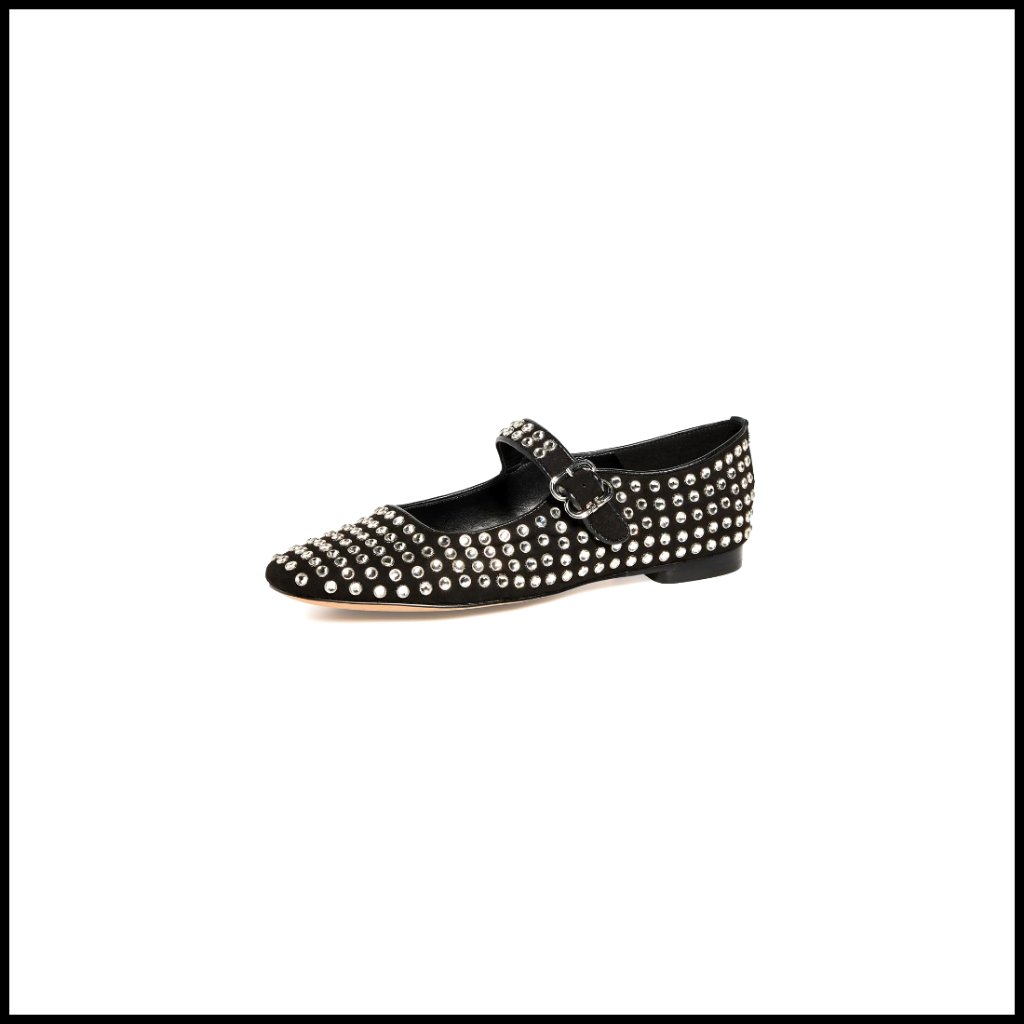Mesh Ballet Flats With Buckle Strap, 0.5 Inch Heel, Square Toe
